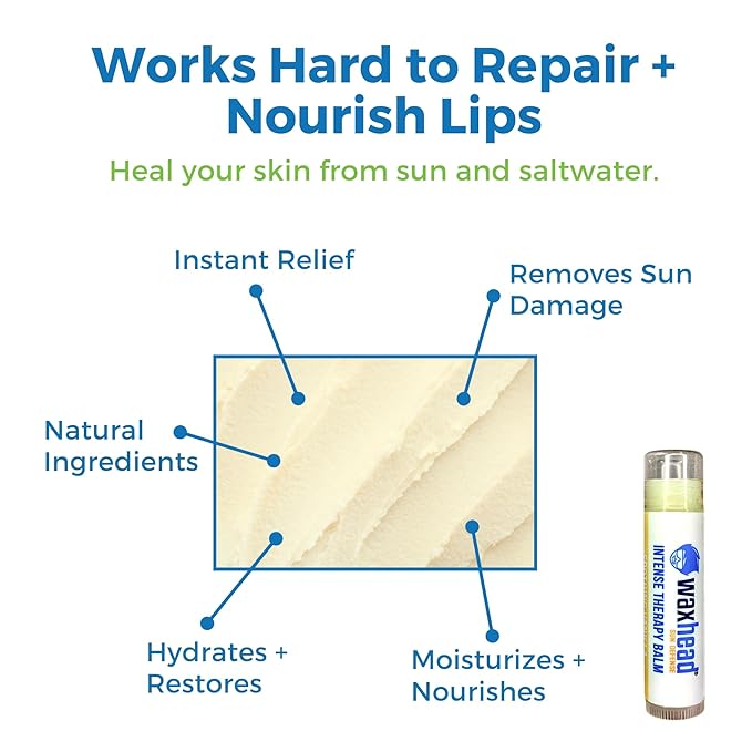 Waxhead Organic Lip Balm – Fast-Acting Relief Lip Repair for Dry, Cracked, Chapped Lips – Natural Beeswax, Shea Butter, Aloe & Vitamin E – Hydrating Lip Moisturizer for Sensitive Skin (Vanilla 4 Pack)