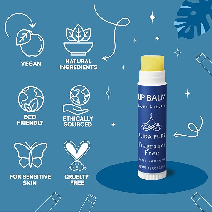 Favorites Lip Balm Collection, Vegan Set, Bees Wax Free, Coconut Oil Free, with Organic Jojoba and Avocado Oil, Vitamin E, Natural Moisturizer For Dry Cracked Lips, 3 Tube Set