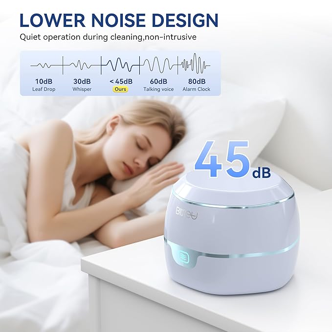 Ultrasonic Retention Cleaner,45kHzRetainer Cleaner Machine for Denture, Mouth Guard, Night Guard, Aligner, Braces, Toothbrush Head & Jewelry,245ML Dental Cleaning Pod