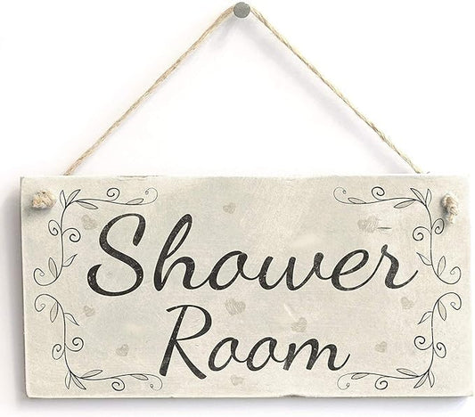Shower Room Vintage Wood Signs for Home Decor Door Plaques for Bathroom 12x6inches(1071qq)