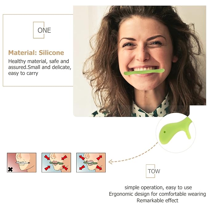 COHEALI Smile Practice Tool Silicone Speech Stutter Straighteners Trainer for Lips Shaper and Face Compact -wrinkle Mouth Muscle Trainer
