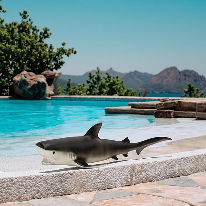 Gemini&Genius Sea Animal Tiger Whale Action Figure Soft Rubber Swimming Pool Bathtub Toys, Realistic Ocean Animals Orcas Educational and Role Play Toys for Kids and Collectors