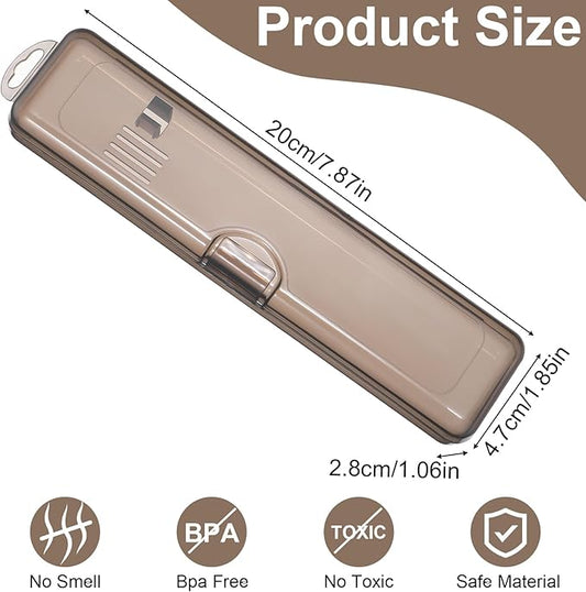 Lusofie 2 pcs tooth brush travel case Transparent Black travel toothbrush case 7.87 x 1.85 x 1.18 Inches