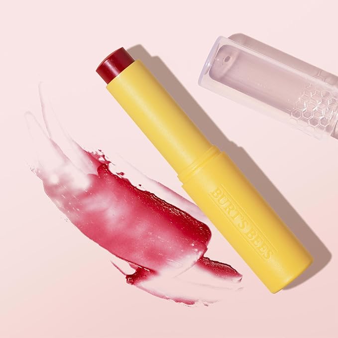 Burt’s Bees Stocking Stuffers, Tinted Boosted Balm, Cheeky Cherry, Hydrating Tinted Lip Balm, 24 Hour Lip Moisturizer with Responsibly Sourced Beeswax, 100% Natural Origin, 1 Count, 0.16oz