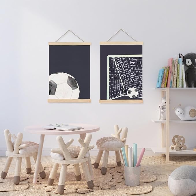 FDHSPAAM Soccer Wall Art Decor, Sports Room Decor for Boys, Boys Soccer Gifts, Sport Wall Art Posters for Nursery Home Boy Bedroom Playroom, 12x16 Inch Set of 2