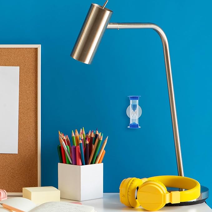 Hourglass Timer with Suction Cup, Toothbrush Timer Mini Plastic Sandglass Sand Clock Timers for Kids Toothbrush, Games, Classes, Cooking (Pack of 2)