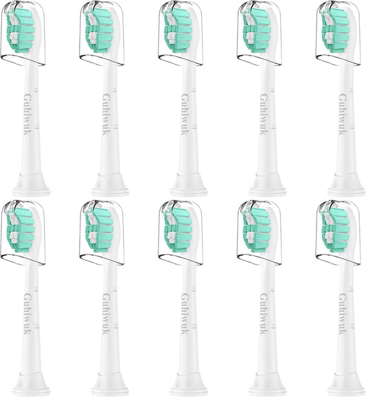 Toothbrush Heads for Philips Sonicare Replacement Heads, C2 Brush Head Compatible with Phillips Sonicare Click-on 4100 5100 6100 Electric Toothbrush, 10 Pack