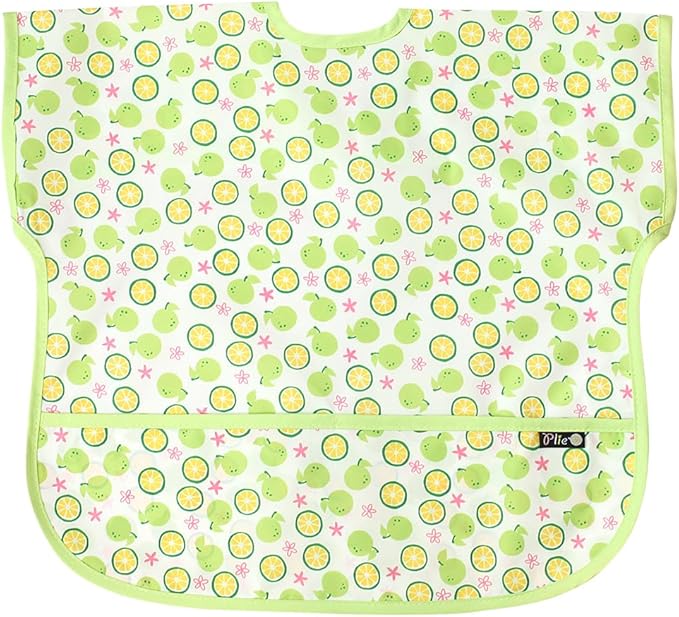 Short Sleeve Waterproof Bib for Toddlers – Easy Clean Feeding Apron for Mealtime, Daycare, Self-Feeding, Lightweight