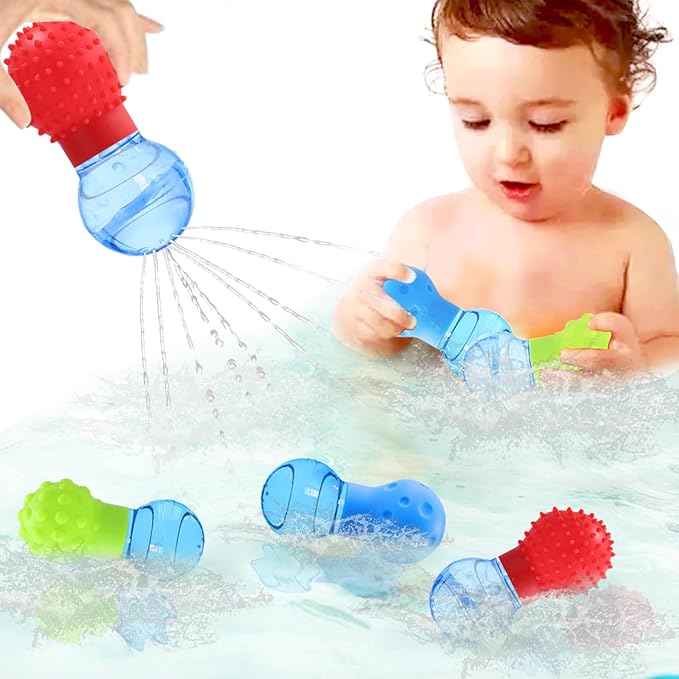 3Pack Bath Toys for Toddlers 1-3 - Sensory Squeezing Water Bathtub Toys for Kids | Bath Tub & Pool Floating Toys for Babies | Textured Sensory Bath Toys Gifts for Baby Boys & Girls Ages 1+