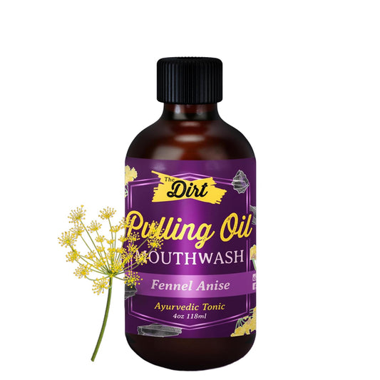 THE DIRT Oil Pulling Mouthwash - Gluten Free - Removes Plaque, Tartar, Bad Breath & Whitens Teeth (Fennel Anise, 4 Ounce)