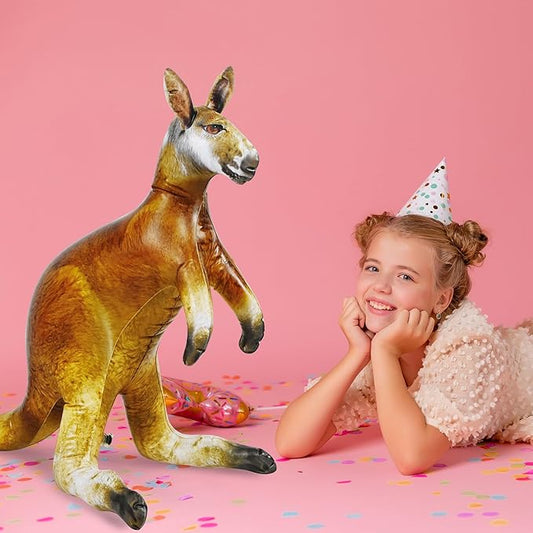 Jet Creations Kangaroo Inflatable 40"L x 30"H – Aussie Joey Blow Up Animal Toy for Kids Ages 3+; Safari & Birthday Party, Holiday, Fall & Halloween Decor, Yard Display, VBS, Photo Prop, 1 PC