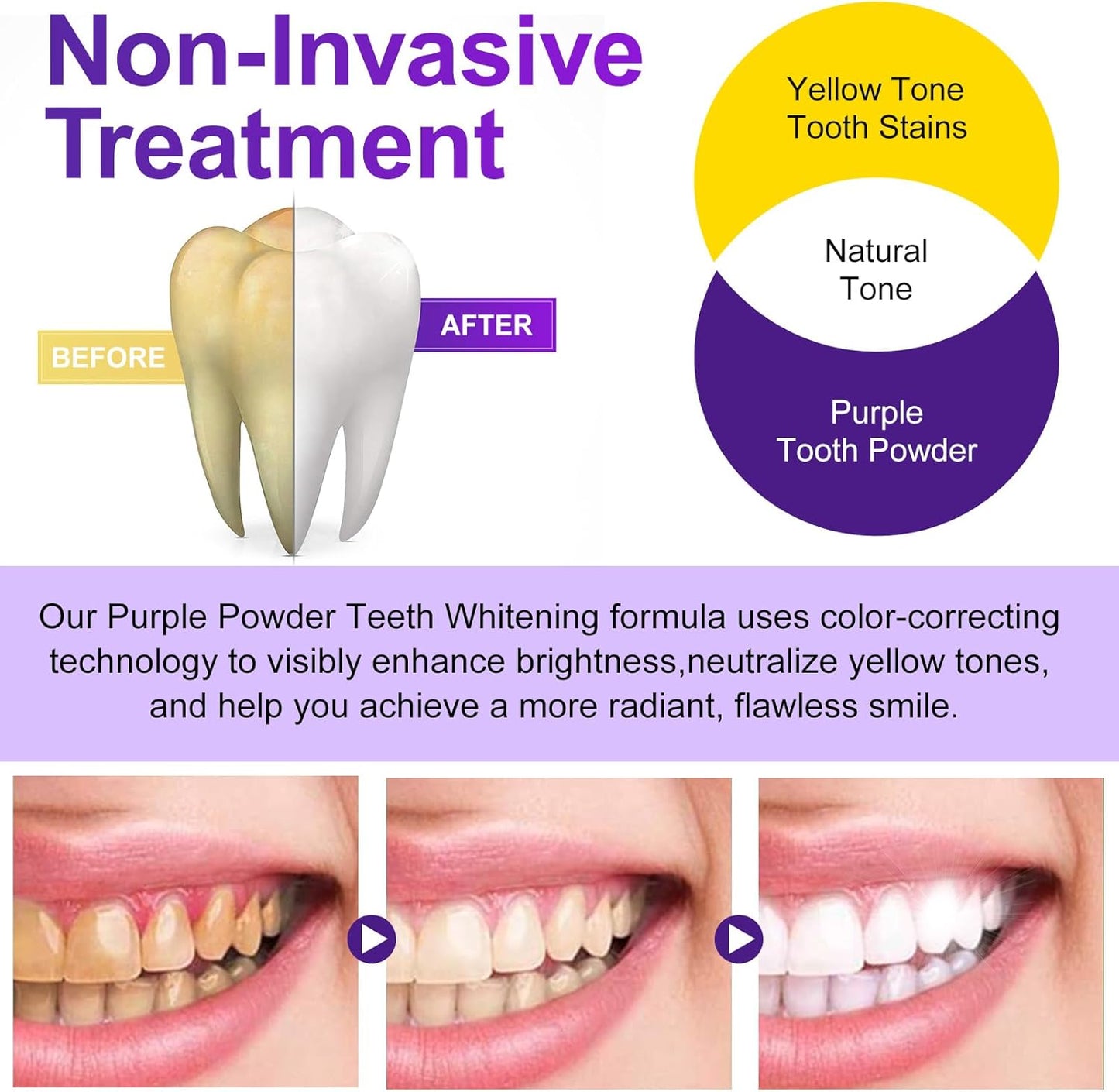 Teeth Whitening Powder - Teeth Whitening - Removes Stains - No Sensitivity - Toothpaste Power - Breath Freshener - for Coffee, Tea and Tobacco Stains 15g