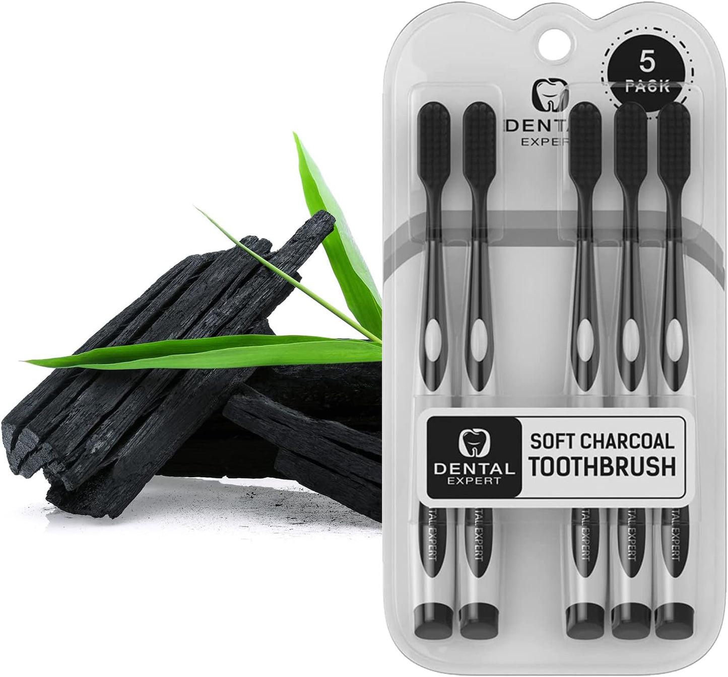 Soft Toothbrushes for Adults - Black Charcoal Toothbrush Ultra Soft for Sensitive Gums - Teeth Whitening Brush for Adults & Children [Extra Family Pack] Super Soft Tip Bristles