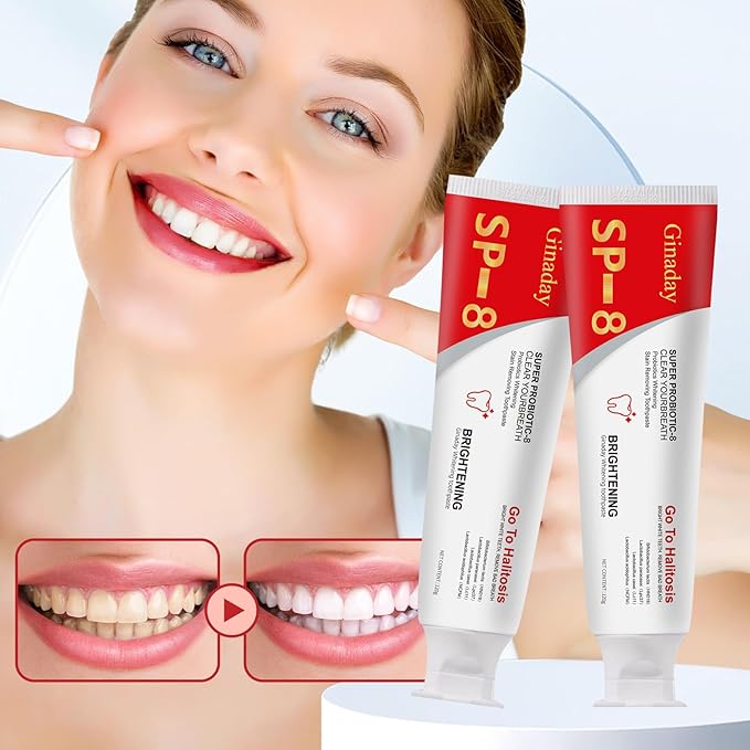 2 Pcs SP-8 Probiotic Whitening Toothpaste, Triple Whitening Care Deep Cleaning Fresh Breath.