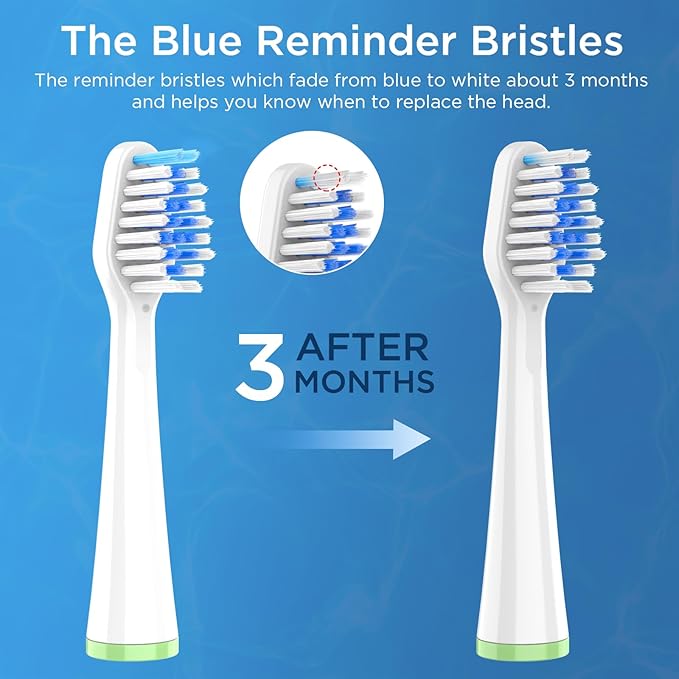 4 Pack Toothbrush Replacement Heads for Waterpik Sensonic Complete Care CC-04CD010-1, and for Waterpik Sensonic Electric Toothbrush STW-03W020/STW-03W027, with Cover for White STWB-3WW-B