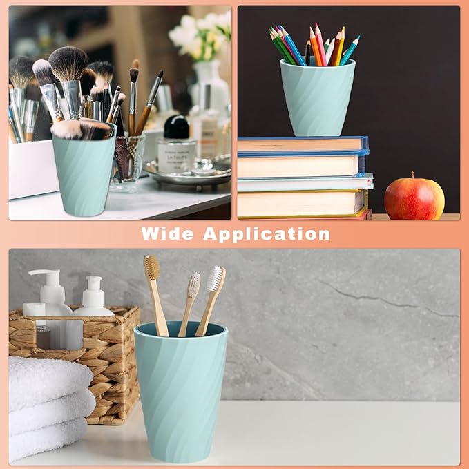 uxcell Toothbrush Cup Portable Mouthwash Cup Reusable Toothbrush Holder Organizer Bathroom Tumbler Cup 370ml for Home Bathroom Travel, Dark Blue