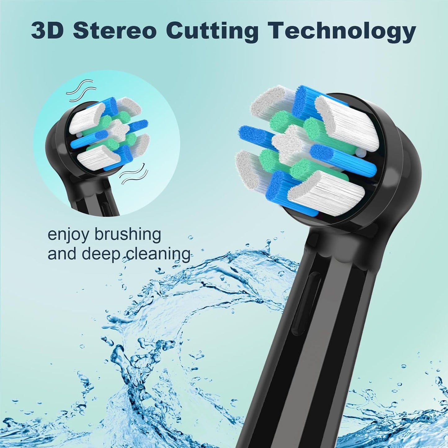 6pcs iO Replacement Heads Compatible with Oral B iO,iO Series Electric Toothbrush Heads Compatible with Oral B iO 2/3/4/5/6/7/8/9/10,Medium Bristles for Effective Plaque Removal(Black)