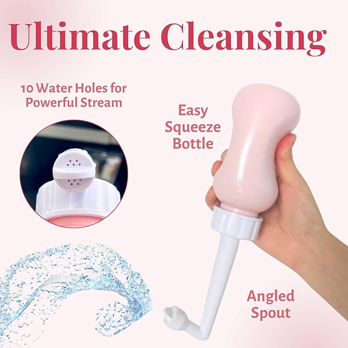 Bottle - Perineal Recovery Postpartum Care and Cleansing Hospital Essentials After Childbirth Labor Personal Hygiene Bidet + Angled spout Large 360 ml (12 oz)