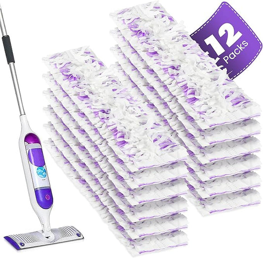 12 Pack Power Mop Refills Compatible with Swiffer Power Mop, for Swiffer Wet Pads Refill, for Floor Cleaning, Unscented