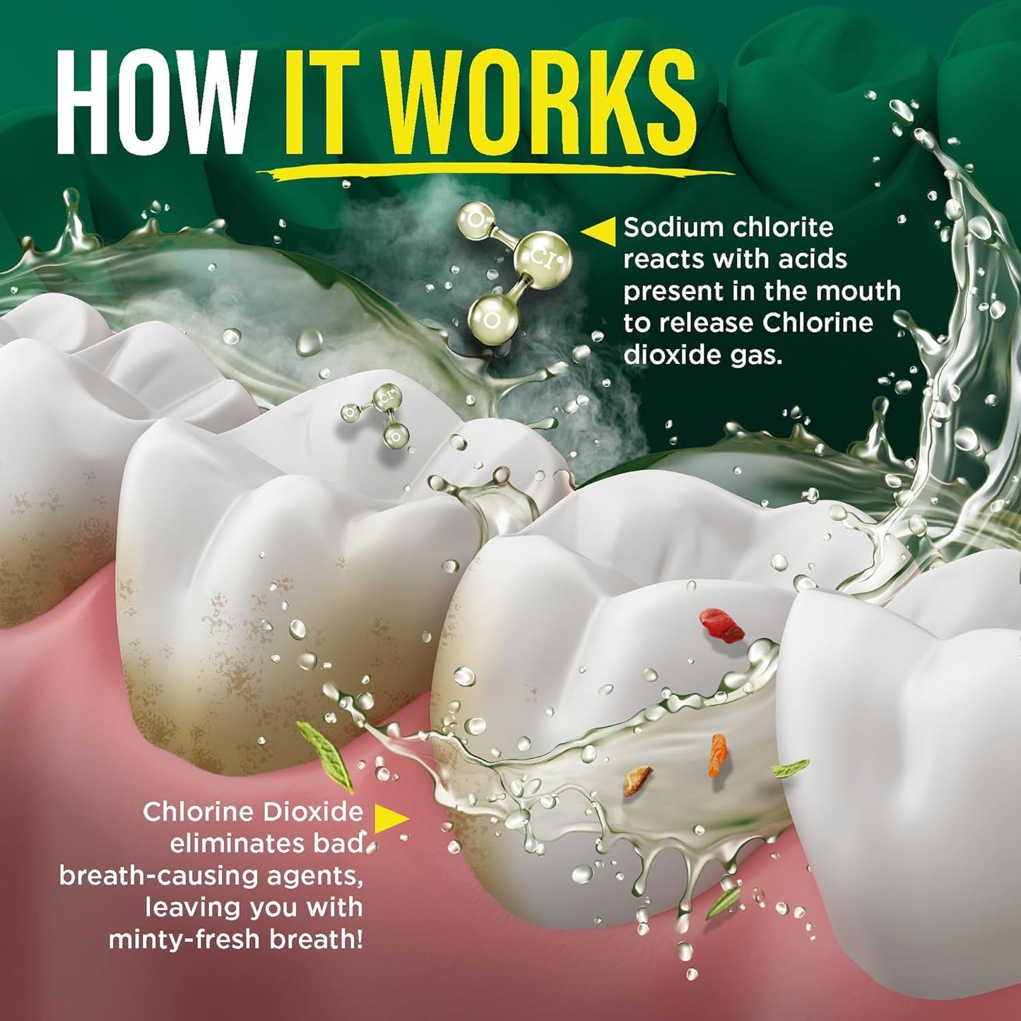 GuruNanda Fresh Breath Mouthwash, ADA-Accepted, Alcohol & Fluoride-Free, Sodium Chlorite, Essential Oils & Vitamins, 12-Hrs Fresh Breath, Wild Mint, 33.8 oz