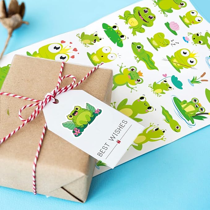 Frog Stickers Summer Spring Happy Honey Frog Decal Sticker 760 Counts Party Cute Gifts Goodie Bags Decor School Reward Birthday Party Favors Water Bottle Sticker Laptop Invitation Decor