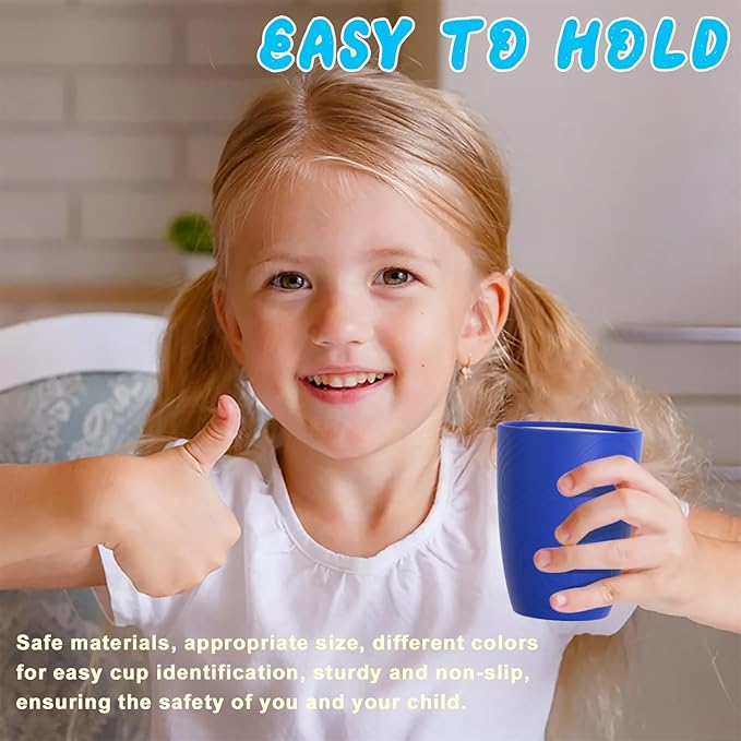 Homienly Drinking Glasses Set of 4, Wheat Straw Cups with Unique Texture, Reusbale Kids Cup, Stackable Cups for Kitchen, Home, Party, Camping, Dishwasher Safe Cup Tumbler 12 OZ - Island Color