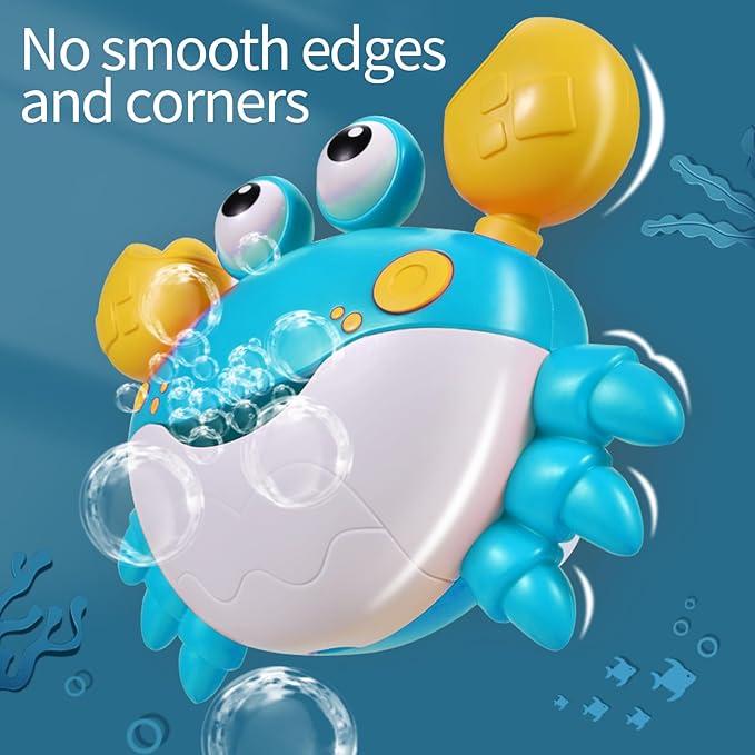 Deejoy Crab Bubble Bath Maker for The Bathtub,Blows Bubbles and Plays 12 Children’s Songs,Sing-Along Bath Bubble Machine Baby, Toddler Kids Toys Makes Great Gifts for 3 Years Girl Boy (Blue)