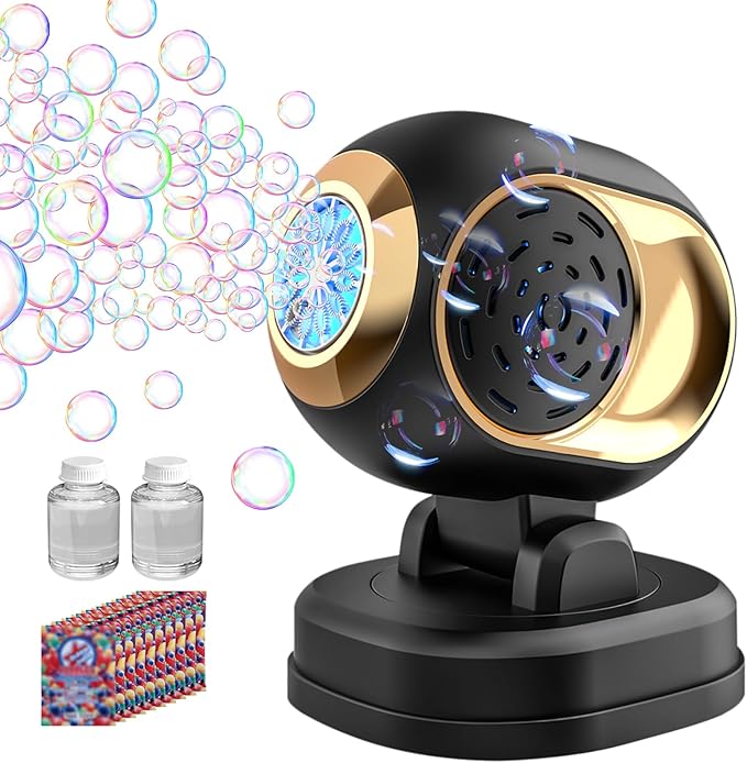Bubble Machine, Durable Bubble Machines for Kids Toddler Parties, Automatic Bubble Blower Machine Bubble Maker Battery Operated, Great for Wedding Birthday - Christmas Bubble Toy, Black