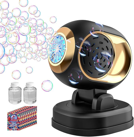 Bubble Machine, Durable Bubble Machines for Kids Toddler Parties, Automatic Bubble Blower Machine Bubble Maker Battery Operated, Great for Wedding Birthday - Christmas Bubble Toy, Black