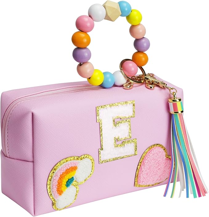 Birthday Gifts for Kids 4 5 6 7 8 9 10 11 12 year Old, Girl gifts Skin Care, Letter Pouch Cosmetic Toiletry Bag, Personalized Gift for Girl, Gift Bags