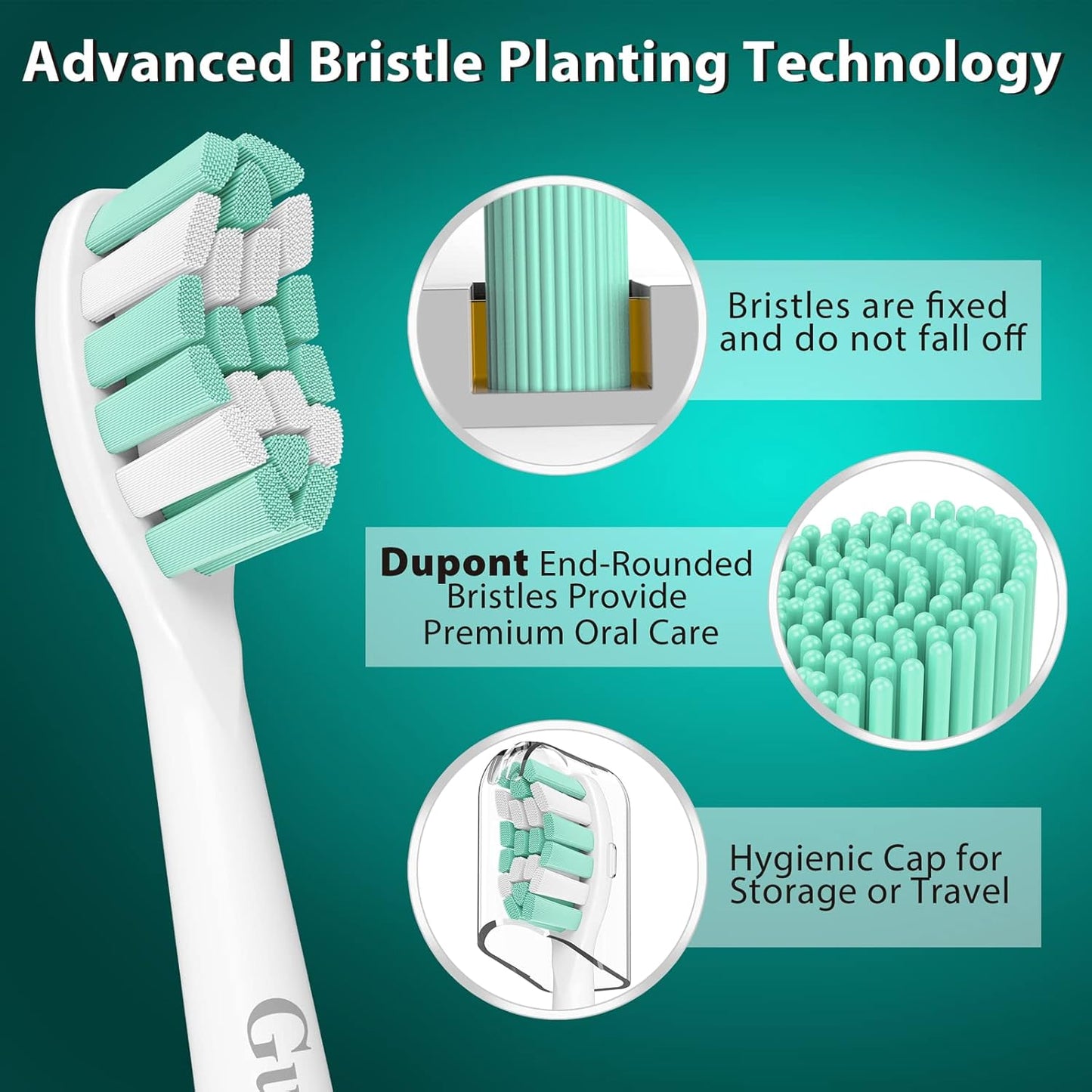 Replacement Toothbrush Heads for Philips Sonicare: Electric Toothbrush Replacement Heads Compatible with Sonicare Plaque Control ProtectiveClean 4100 5100 6100 C2 G2 W2, 8 Pack