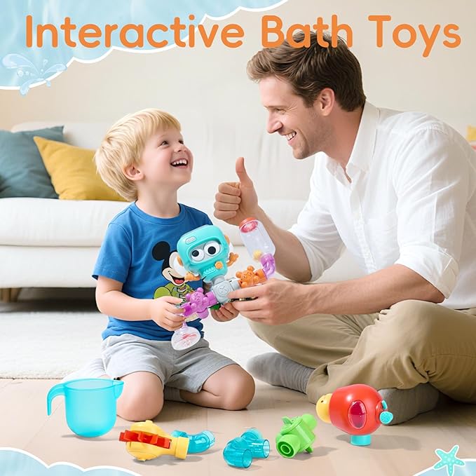 STEM Building Bath Toys for Kids Ages 4-8 | 21PCS DIY Water Pipe Assembly Kit with Storage Bag | Educational Shower Toys for Kids Ages 3-5 | Creative Tub Time Birthday Gifts for Boys & Girls