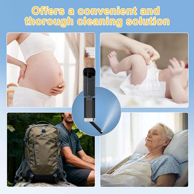 SoulBay Portable Bidet for Travel, 400ml Large Capacity Rechargeable Electric Personal Toilet Handheld Sprayer Bidet with Max 680ml/Min High Pressure, Waterproof, Your Hygiene On-The-Go