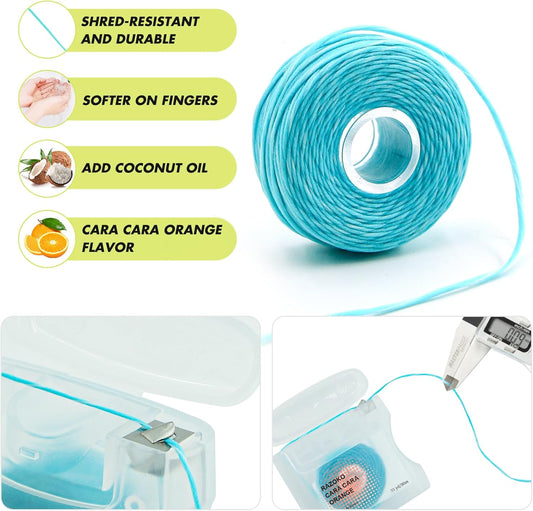 RAZOKO Coconut Oil Infused Woven Dental Floss, Vegan and Cruelty-Free, Orange Scent, 4 Month Supply (33 Yds x 2 Units)