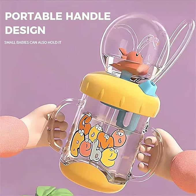 Drinking Cup with Whale Squirt - 2023 New Cute Whale Spray Water Cup, BPA Free Leak Proof Straw Cup Sippy Cups Kids Non Spill Water Bottle Weighted Straw Cups (220ml/Pink)