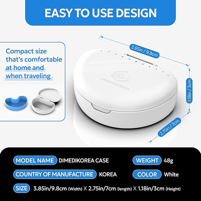 Denture storage case – Hygienic & Protective Denture Bath Cup – Travel-Friendly Orthodontic Dental Retainer Container, Portable, Secure for Invisalign, Mouth guards, Braces – Easy to Use