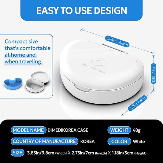 Denture storage case – Hygienic & Protective Denture Bath Cup – Travel-Friendly Orthodontic Dental Retainer Container, Portable, Secure for Invisalign, Mouth guards, Braces – Easy to Use