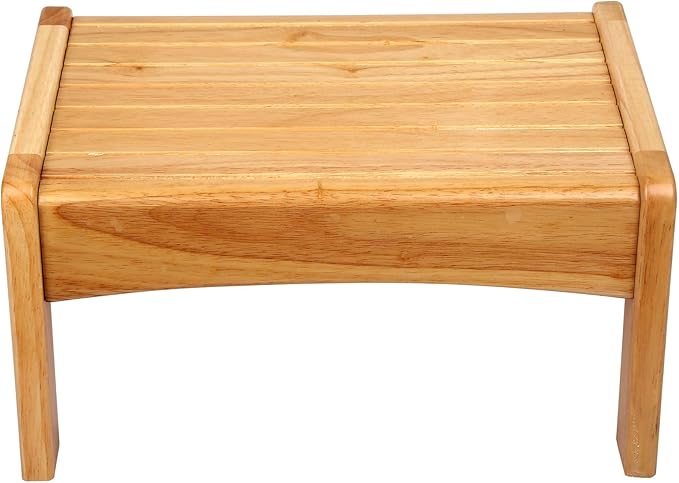 Wildkin Wooden Slatted Step Stool for Adults & Kids – Skid-Proof, 14 x 9.5 x 7 in, Durable for Bathroom & Kitchen Use, Holds Up to 150 lbs - Oak Finish