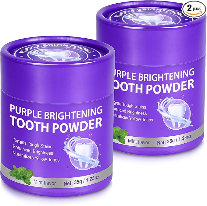2PCS Teeth Whitening Powder, Removes Stains, Teeth Whitening, Toothpaste Whitening Powder for Coffee, Tea, Food, Wine, Keeps Breath Fresh, Promotes Oral Health,No Sensitivity