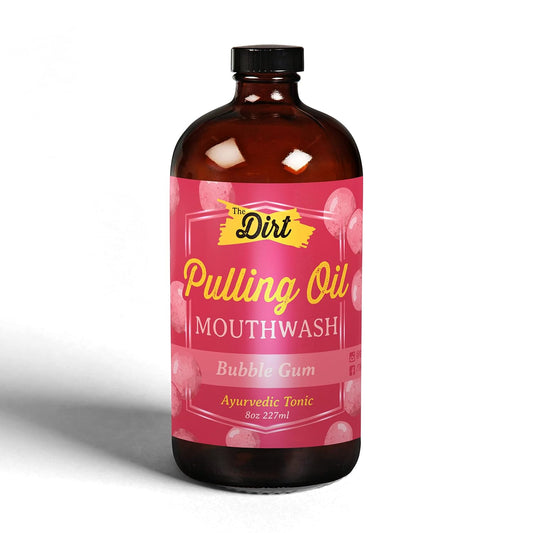 THE DIRT Oil Pulling Mouthwash - Gluten Free - Removes Plaque, Tartar, Bad Breath & Whitens Teeth (Bubblegum, 8 Ounce)