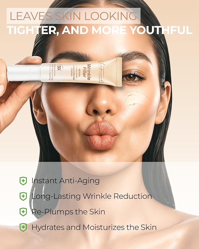 LA.PERSONAL Wrinkle Filler for Deep Wrinkles & Fine Lines, Instant Eye Face Lift Cream, Rapid Under Eye Bags Smile Lines Puffiness Remover with Collagen & Multi-Peptide Complex 0.53 Oz