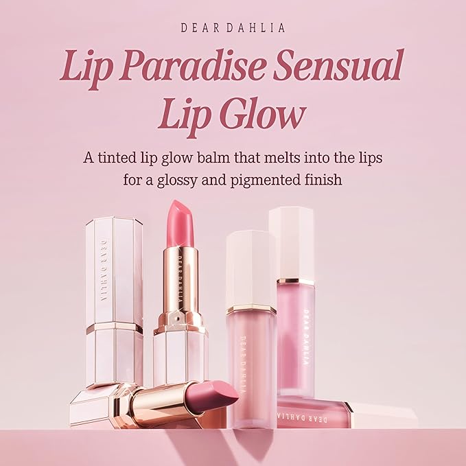 DEARDAHLIA Lip Paradise Sensual Lip Glow (Luna) - Weightless Hydrating Vegan Lipstick with Glossy Finish, Natural Radiant Glow & Shea Butter Nourishment. 0.11 oz