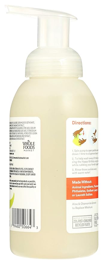 365 by Whole Foods Market, Awesome Apple Kids Foaming Hand Soap, 12 Fl Oz (Pack of 2)