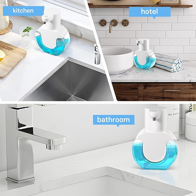 2 Pack Automatic Foaming Soap Dispenser 14.2oz/420ML Touchless Automatic Foaming Soap Dispenser,Rechargeabled Wall Mounted Smart Soap Dispenser for Bathroom Kitchen