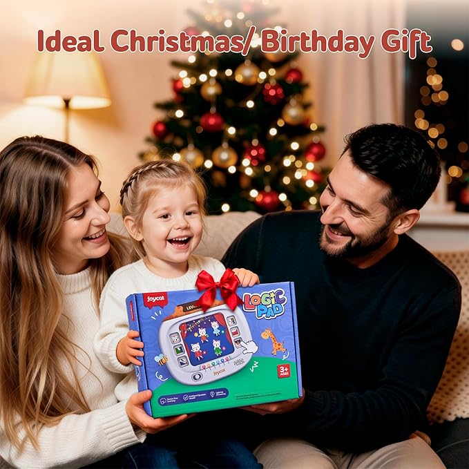 JoyCat Kids Logic Games Learning Tablet:160 Pages Flash Cards-Judgement, Matching, Ordering- Interactive Logic Training, STEM Montessori Educational Toy, Gifts for Kids 3-8