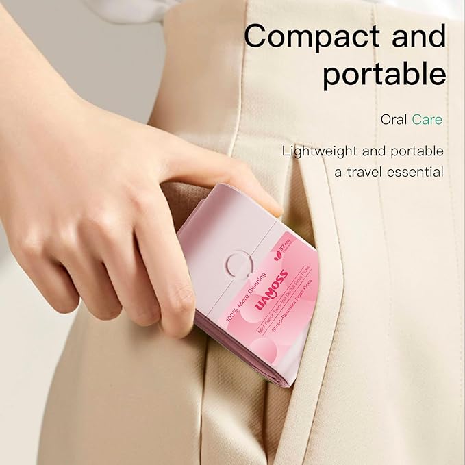 Twin-Line Dental Flossers,2 Box LIAMOSS Cool Mint Flavor Shred Resistant Dental Floss Picks Pink Handy Case,104 Count Toothpicks Sticks,Effective Interdental Cleaning,On The Go Flossing(Pink)…