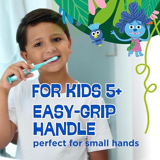 GUM Monsterz Jr Kids’ Toothbrush, Soft Bristled Children’s Toothbrush with Suction Cup, for Ages 5+, 2 Count(Pack of 6)