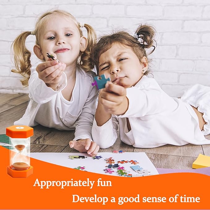 30 Minutes, Sand Timer, Hourglass Sand Timer, Kitchen Timer Digital for Cooking, Clock Timer, for Games, Classroom, Kitchen, Toothbrush Timer, Decoration, Orange