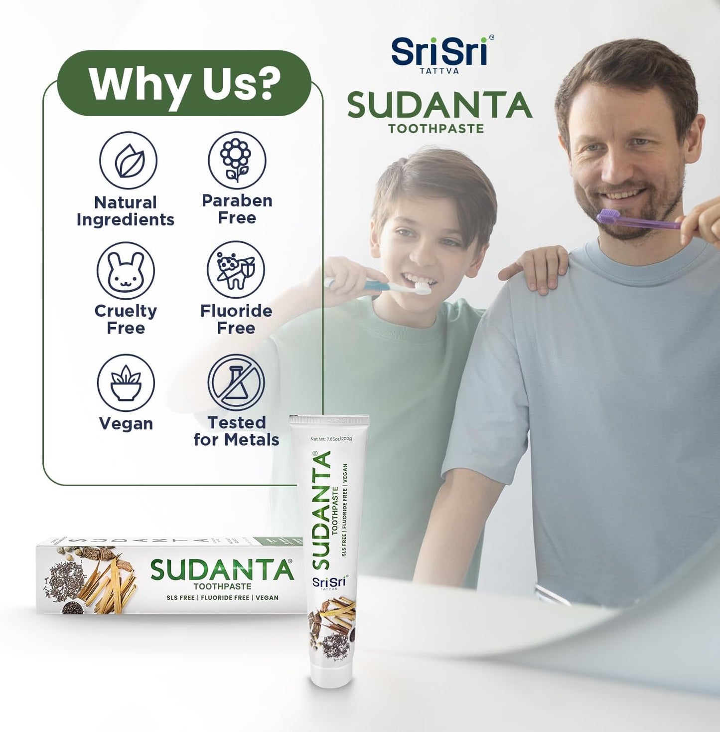 Sudanta 200g Herbal Fluoride-Free, Paraben-Free, Vegan, Natural Toothpaste with Ayurvedic Herbs