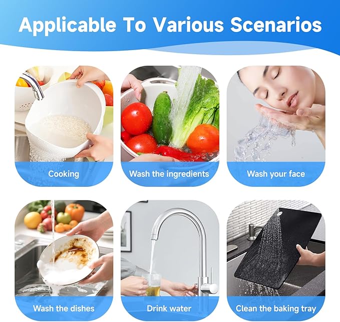 Universal Sink Faucet 1440° Rotatable Faucet Aerator Extender, U-Shaped Faucet Extender for Toddlers, Flexiflow 1080° Rotating Faucet Extender - 2 Modes Adjustable for Bathroom Sinks/Kitchens (Silver)